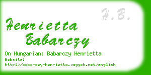 henrietta babarczy business card